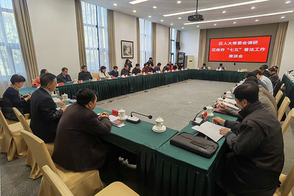 区人大常委会调研区政府“七五”普法工作